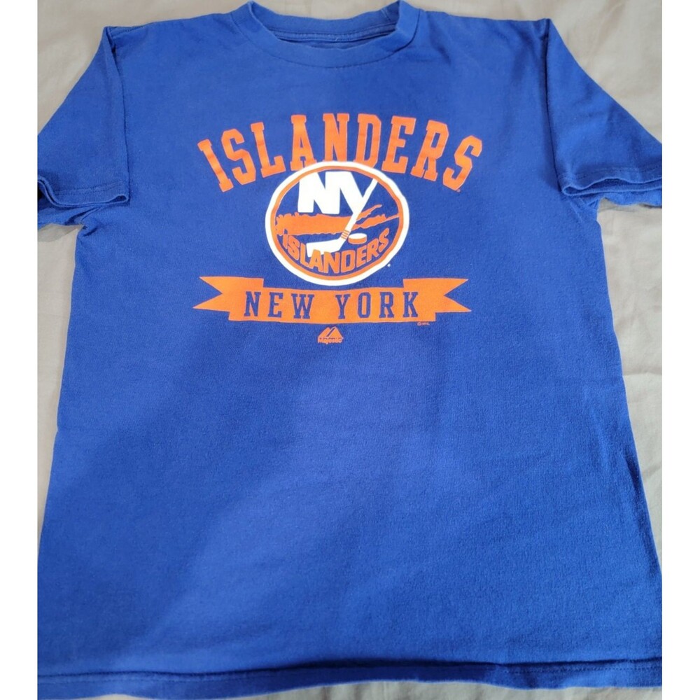 NFL New York Islanders Youth Large Blue T-Shirt  Majestic